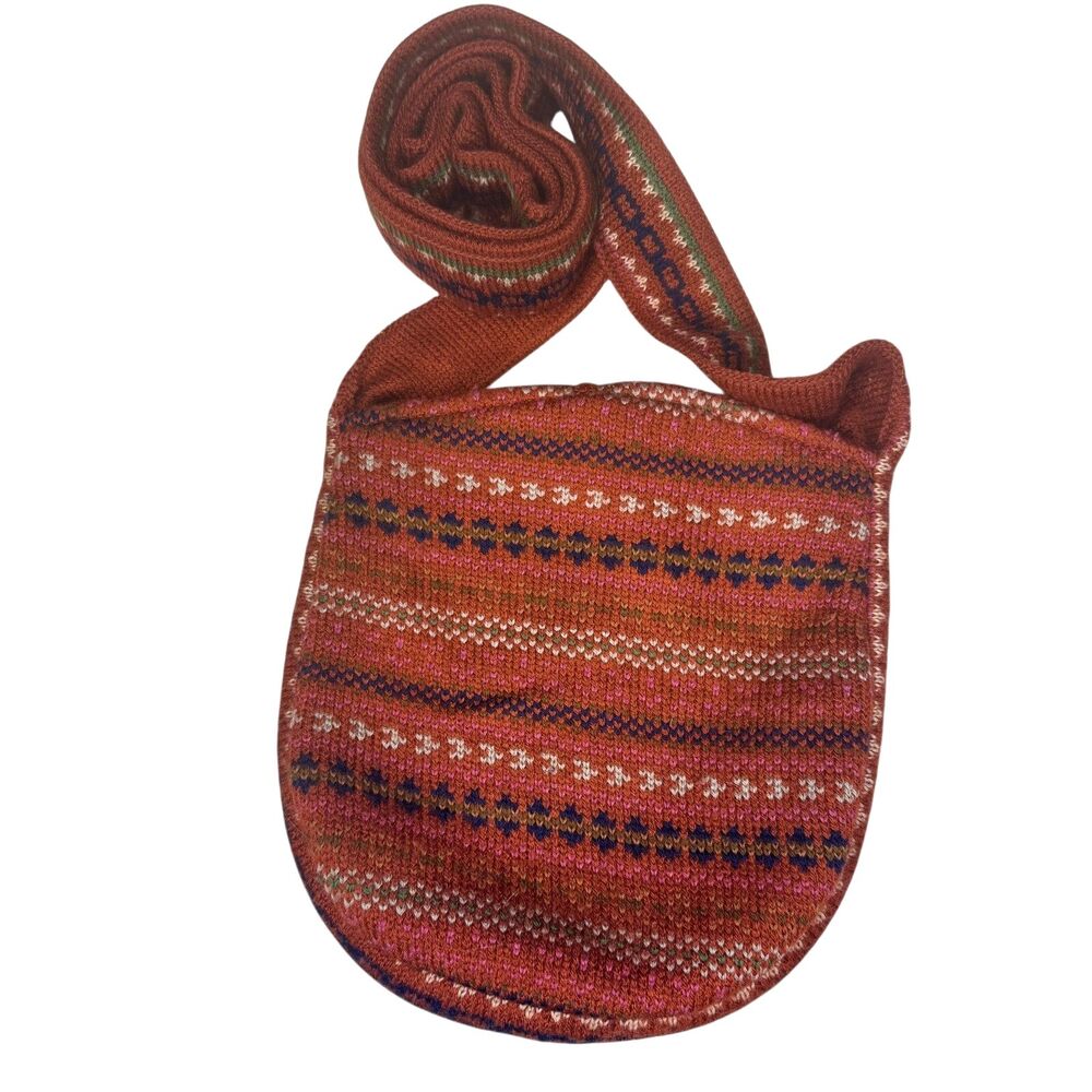 April Cornell Crossbody Mini Bag Purse Knit Orange Stripe